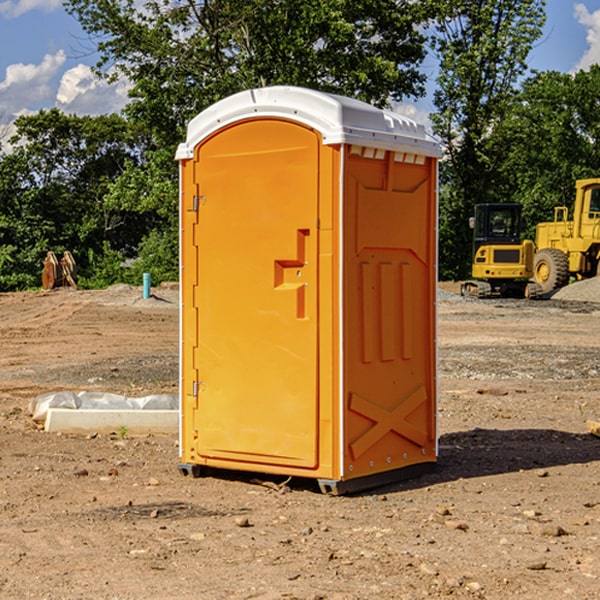 how often are the portable restrooms cleaned and serviced during a rental period in Oliver